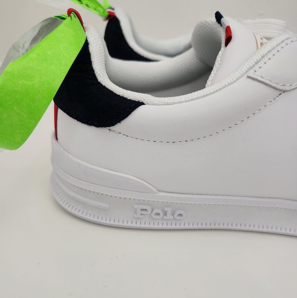 NEW Polo Ralph Lauren Heritage Court II White Leather Synthetic Sneaker Mens 9.5 - Picture 11 of 14